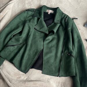 Philosophy Forest Green Leather Jacket